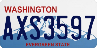 WA license plate AXS3597