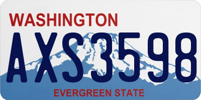 WA license plate AXS3598