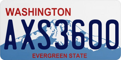 WA license plate AXS3600