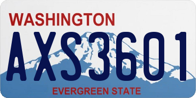 WA license plate AXS3601