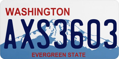 WA license plate AXS3603