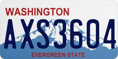 WA license plate AXS3604