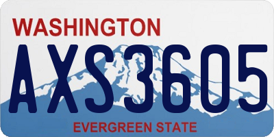 WA license plate AXS3605