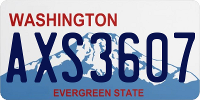 WA license plate AXS3607