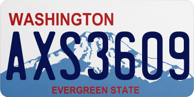 WA license plate AXS3609