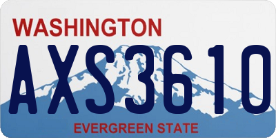 WA license plate AXS3610