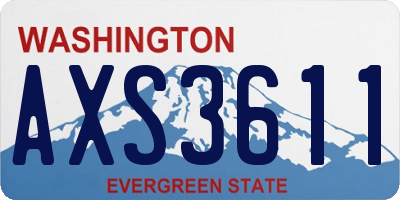 WA license plate AXS3611