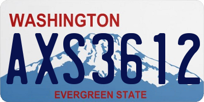 WA license plate AXS3612