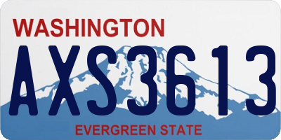 WA license plate AXS3613