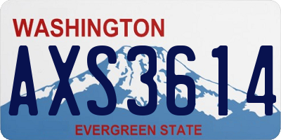 WA license plate AXS3614