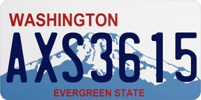 WA license plate AXS3615