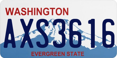 WA license plate AXS3616