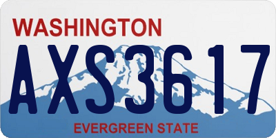 WA license plate AXS3617