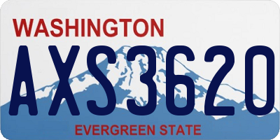 WA license plate AXS3620
