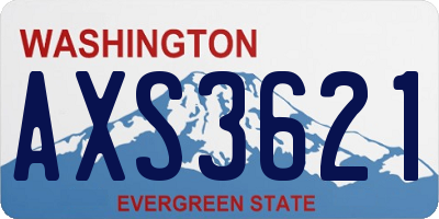 WA license plate AXS3621