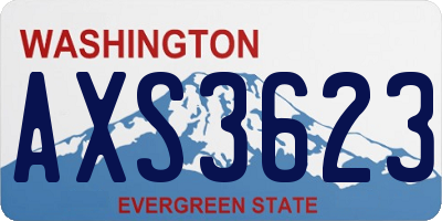 WA license plate AXS3623
