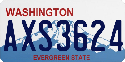 WA license plate AXS3624