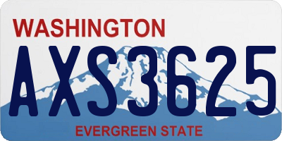 WA license plate AXS3625