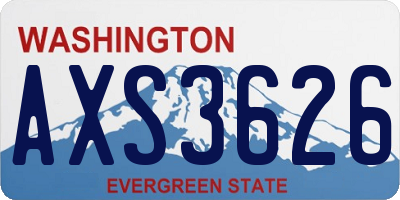 WA license plate AXS3626