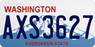 WA license plate AXS3627
