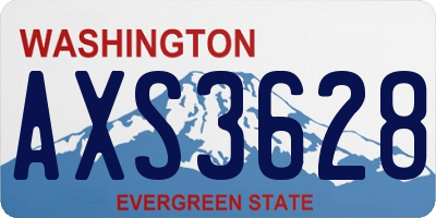 WA license plate AXS3628