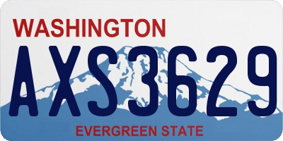 WA license plate AXS3629