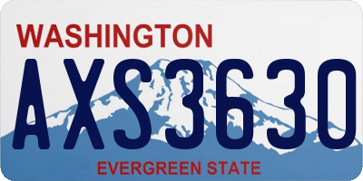 WA license plate AXS3630