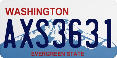 WA license plate AXS3631