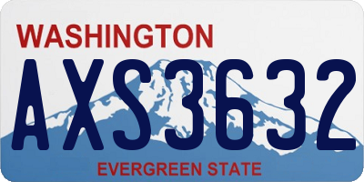 WA license plate AXS3632