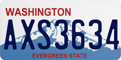 WA license plate AXS3634