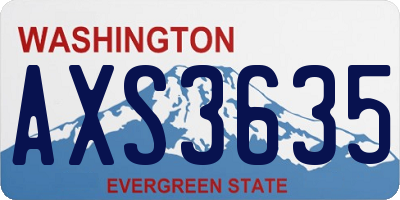 WA license plate AXS3635