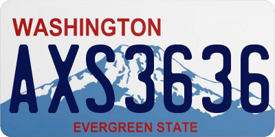 WA license plate AXS3636