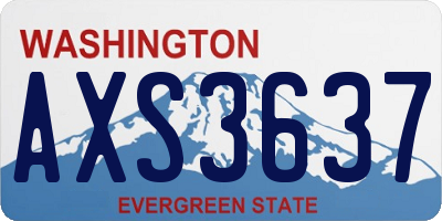 WA license plate AXS3637