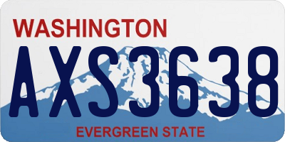 WA license plate AXS3638