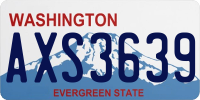 WA license plate AXS3639