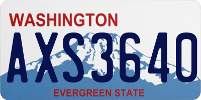 WA license plate AXS3640