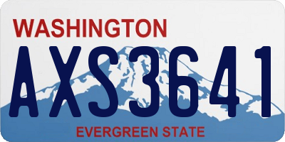 WA license plate AXS3641