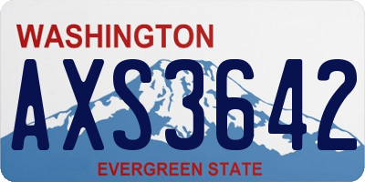 WA license plate AXS3642