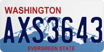 WA license plate AXS3643