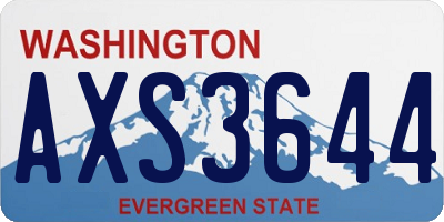 WA license plate AXS3644