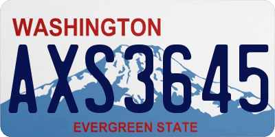 WA license plate AXS3645