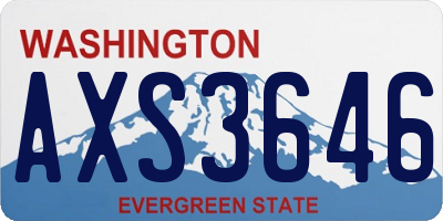 WA license plate AXS3646
