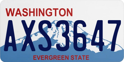 WA license plate AXS3647