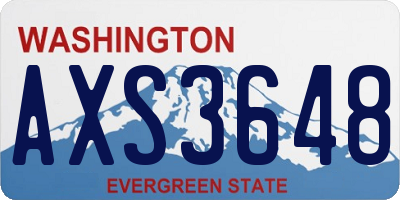 WA license plate AXS3648