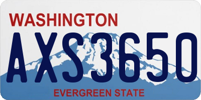 WA license plate AXS3650