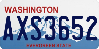 WA license plate AXS3652