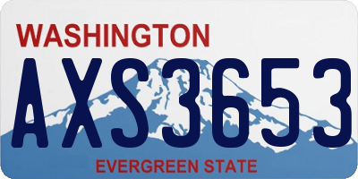 WA license plate AXS3653