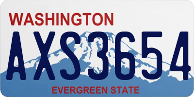 WA license plate AXS3654