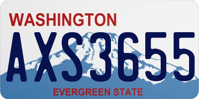 WA license plate AXS3655