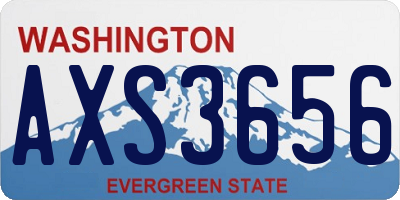 WA license plate AXS3656